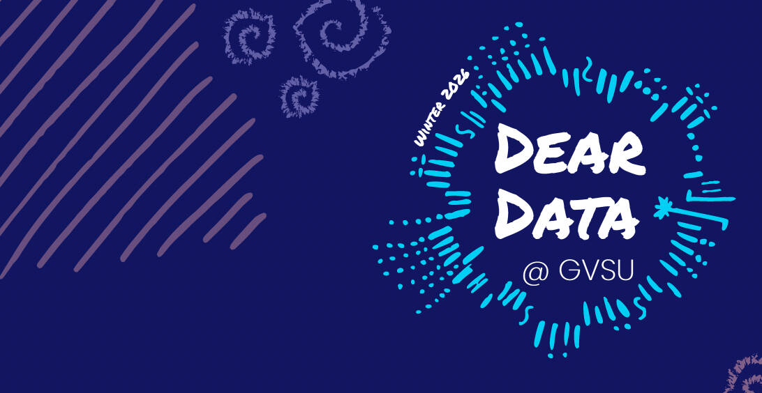 Dear Data written in white text on blue background